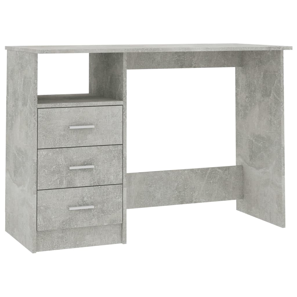Desk with Drawers Concrete Gray 43.3"x19.7"x29.9" Engineered Wood