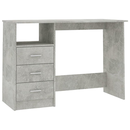 Desk with Drawers Concrete Gray 43.3"x19.7"x29.9" Engineered Wood