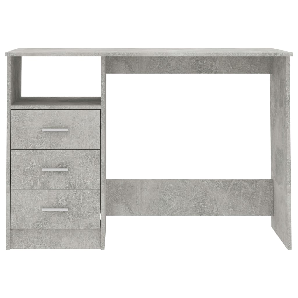 Desk with Drawers Concrete Gray 43.3"x19.7"x29.9" Engineered Wood