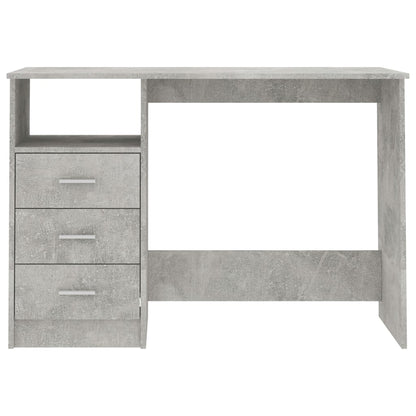 Desk with Drawers Concrete Gray 43.3"x19.7"x29.9" Engineered Wood