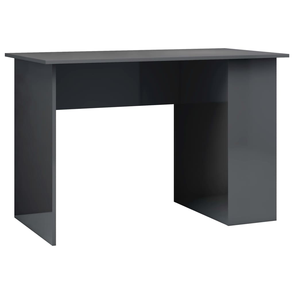 Desk High Gloss Gray 43.3" x 23.6" x 28.7" Engineered Wood
