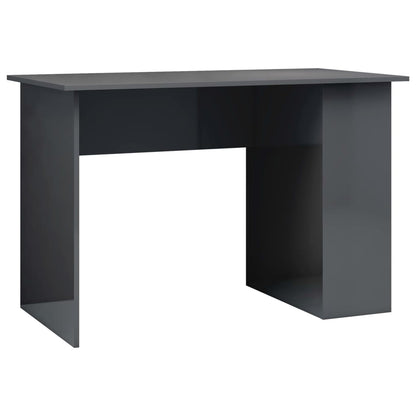 Desk High Gloss Gray 43.3" x 23.6" x 28.7" Engineered Wood