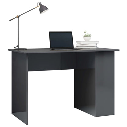 Desk High Gloss Gray 43.3" x 23.6" x 28.7" Engineered Wood
