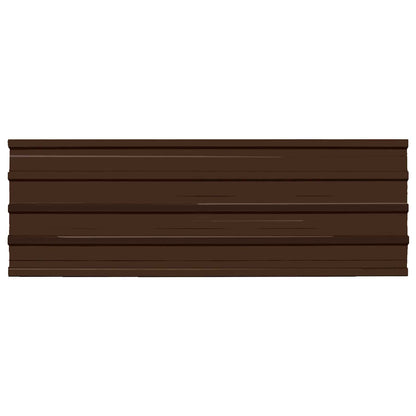 Roof Panel 12 pcs Brown 50.79 x 17.72 in Galvanised steel
