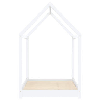 Kids Bed Frame White Solid pine wood, Plywood 35.4x78.7 in