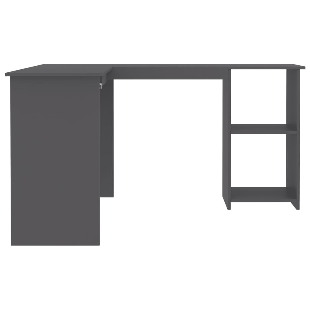 L-Shaped Corner Desk Gray 47.2"x55.1"x29.5" Engineered Wood
