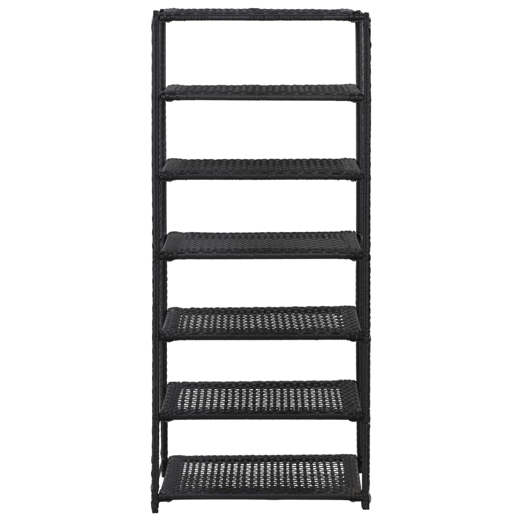 Shoe Rack Black 19.7"x11.8"x47.2" Poly Rattan