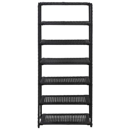 Shoe Rack Black 19.7"x11.8"x47.2" Poly Rattan