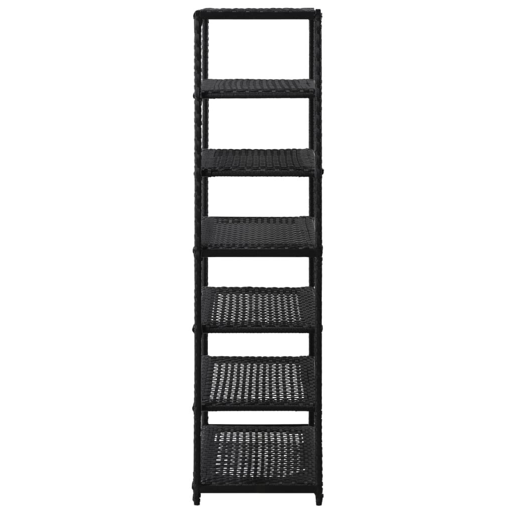 Shoe Rack Black 19.7"x11.8"x47.2" Poly Rattan