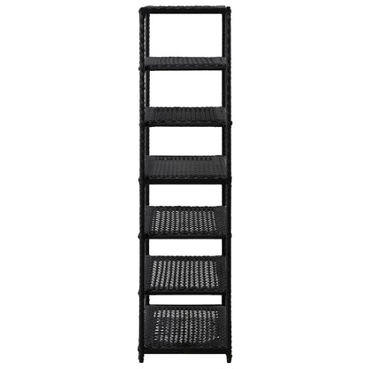Shoe Rack Black 19.7"x11.8"x47.2" Poly Rattan