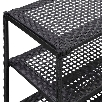 Shoe Rack Black 19.7"x11.8"x47.2" Poly Rattan