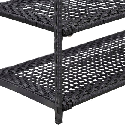 Shoe Rack Black 19.7"x11.8"x47.2" Poly Rattan