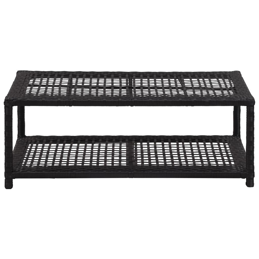 Shoe Bench Black 31.5"x15.7"x11.8" Poly Rattan