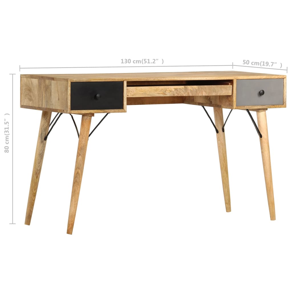Desk with Drawers 51.2"x19.7"x31.5" Solid Mango Wood