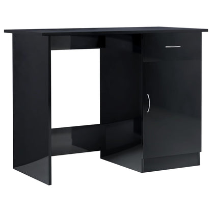Desk High Gloss Black 39.4" x 19.7" x 29.9" Engineered Wood