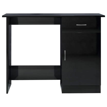 Desk High Gloss Black 39.4" x 19.7" x 29.9" Engineered Wood