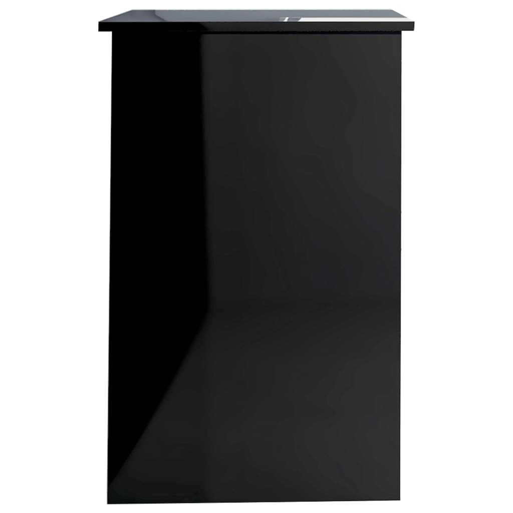 Desk High Gloss Black 39.4" x 19.7" x 29.9" Engineered Wood