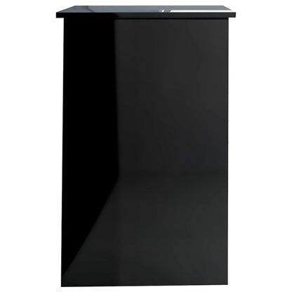 Desk High Gloss Black 39.4" x 19.7" x 29.9" Engineered Wood