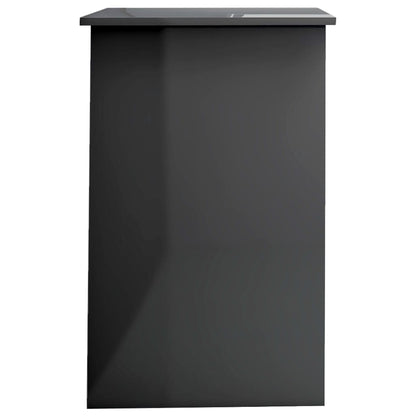 Desk High Gloss Gray 39.4" x 19.7" x 29.9" Engineered Wood