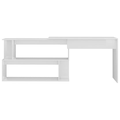 Corner Desk High Gloss White 78.7" x 19.7" x 29.9" Engineered Wood