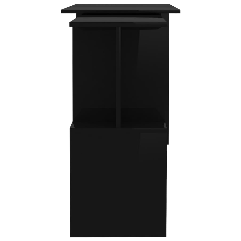 Corner Desk High Gloss Black 78.7" x 19.7" x 29.9" Engineered Wood