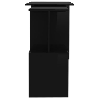 Corner Desk High Gloss Black 78.7" x 19.7" x 29.9" Engineered Wood