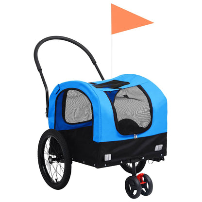 Pet Bike Trailer Blue and Black