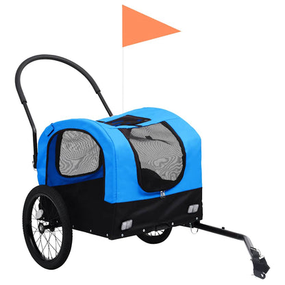 Pet Bike Trailer Blue and Black