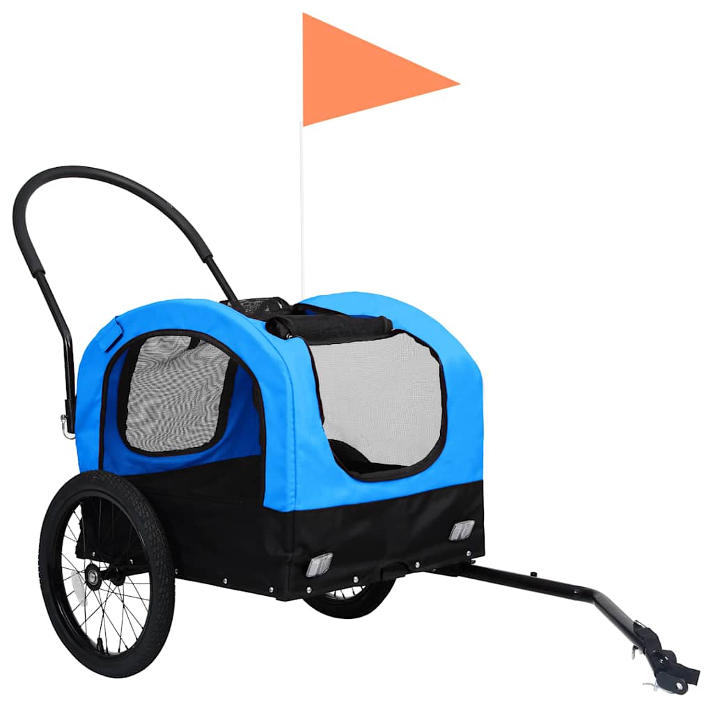 Pet Bike Trailer Blue and Black