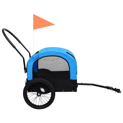 Pet Bike Trailer Blue and Black