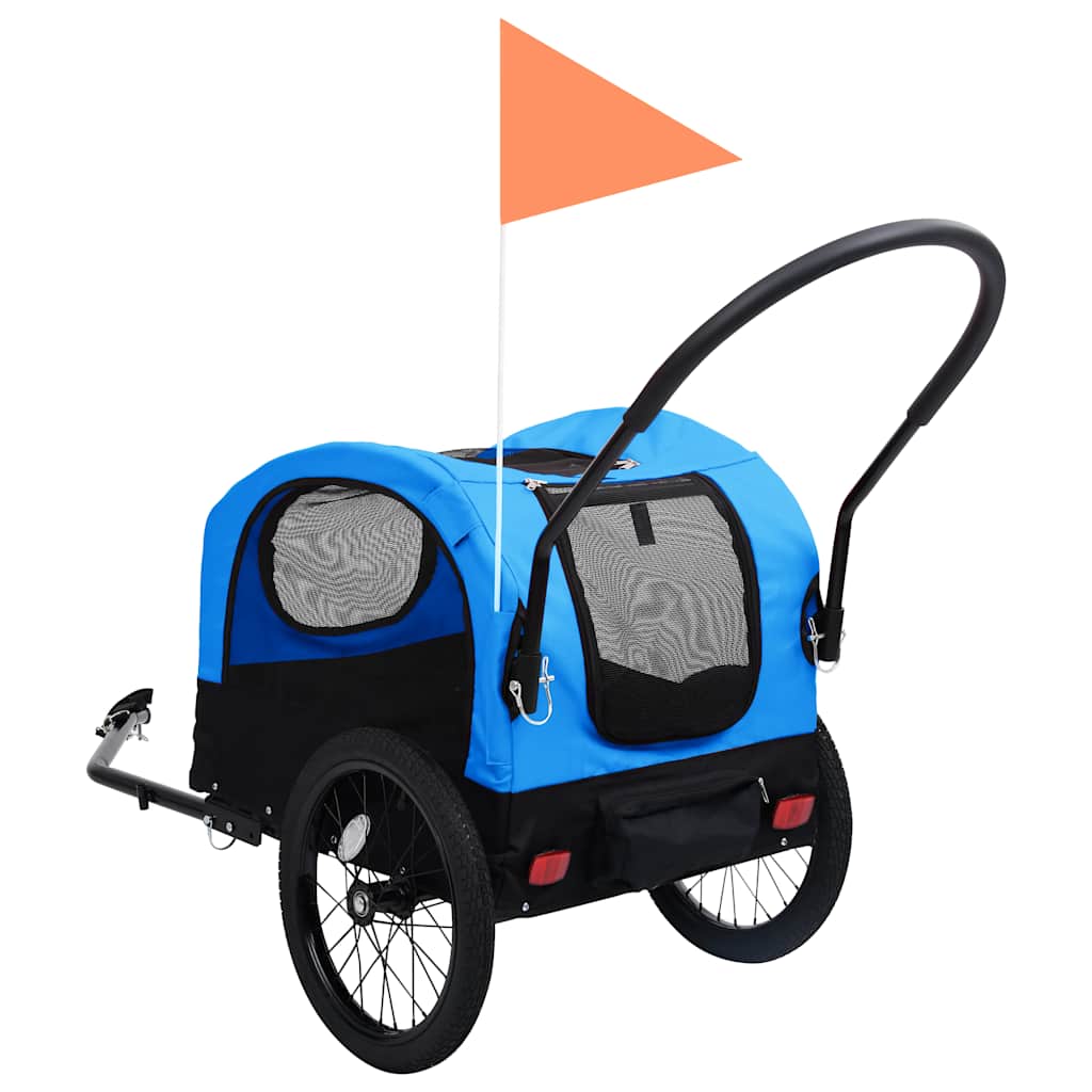 Pet Bike Trailer Blue and Black
