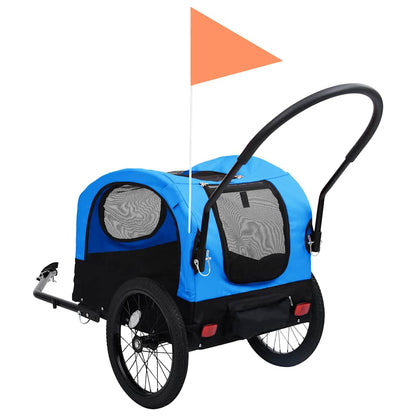 Pet Bike Trailer Blue and Black
