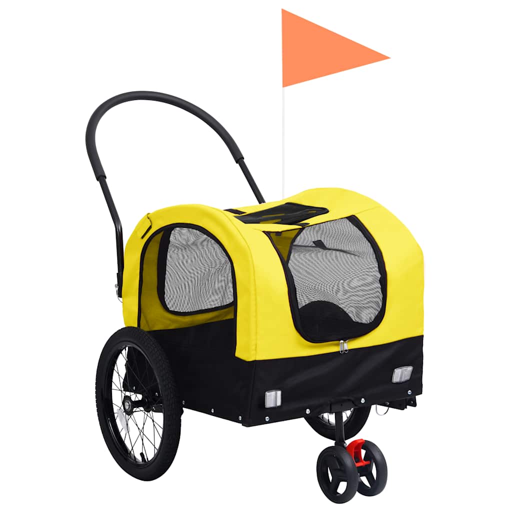 Pet Bike Trailer Yellow and Black Oxford fabric, steel, PP board