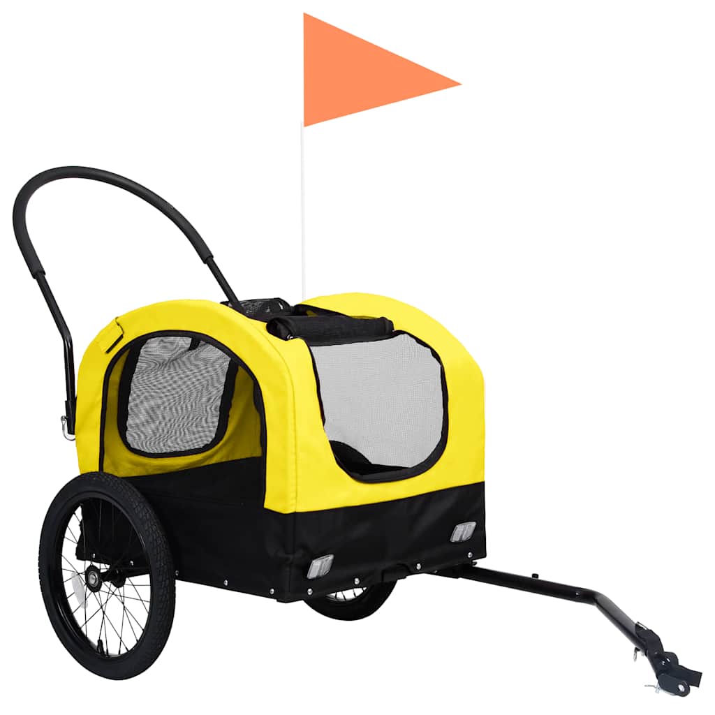 Pet Bike Trailer Yellow and Black Oxford fabric, steel, PP board