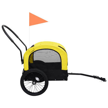 Pet Bike Trailer Yellow and Black Oxford fabric, steel, PP board