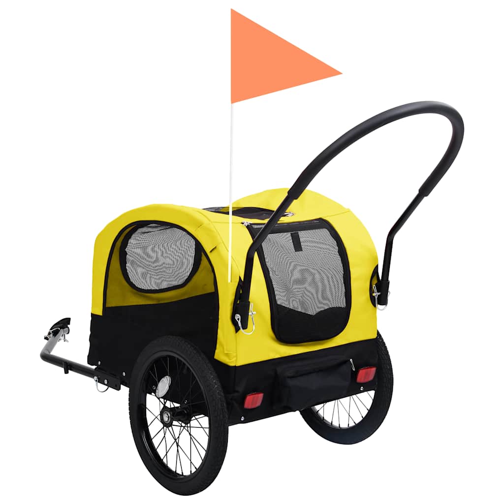 Pet Bike Trailer Yellow and Black Oxford fabric, steel, PP board