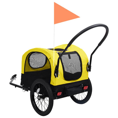 Pet Bike Trailer Yellow and Black Oxford fabric, steel, PP board
