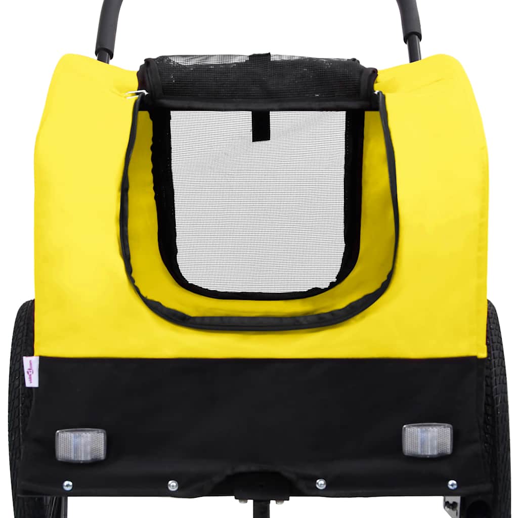 Pet Bike Trailer Yellow and Black Oxford fabric, steel, PP board