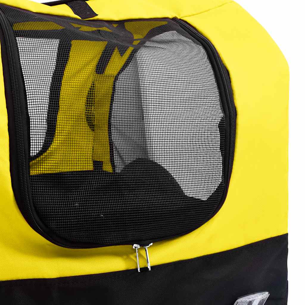 Pet Bike Trailer Yellow and Black Oxford fabric, steel, PP board