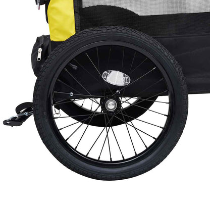 Pet Bike Trailer Yellow and Black Oxford fabric, steel, PP board