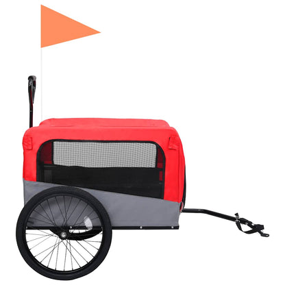 Pet Bike Trailer Red and Grey Oxford fabric, steel, metal board