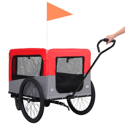 Pet Bike Trailer Red and Grey Oxford fabric, steel, metal board