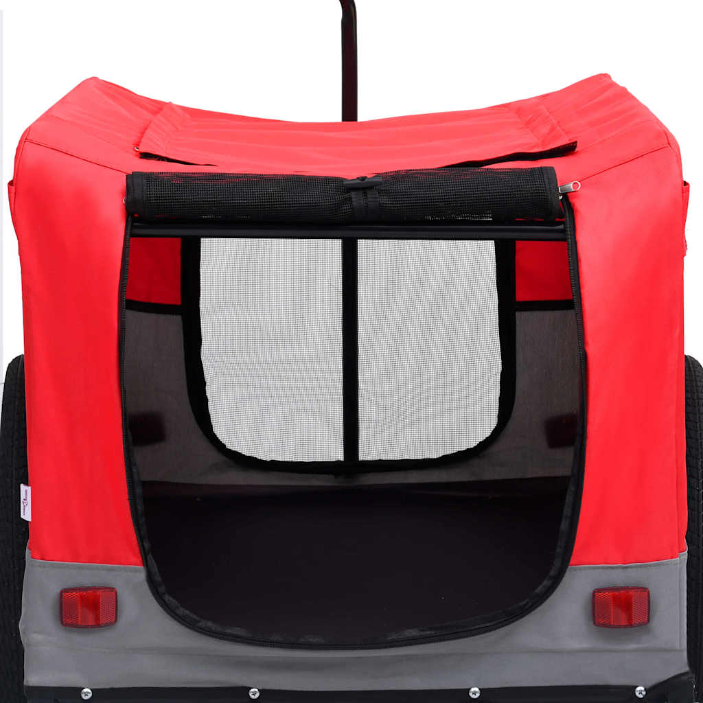 Pet Bike Trailer Red and Grey Oxford fabric, steel, metal board