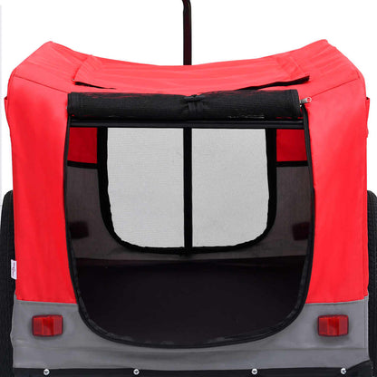 Pet Bike Trailer Red and Grey Oxford fabric, steel, metal board