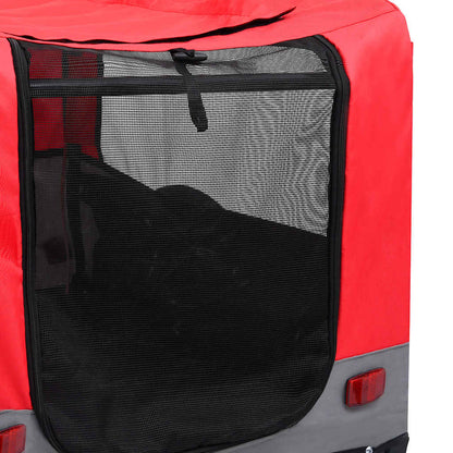 Pet Bike Trailer Red and Grey Oxford fabric, steel, metal board