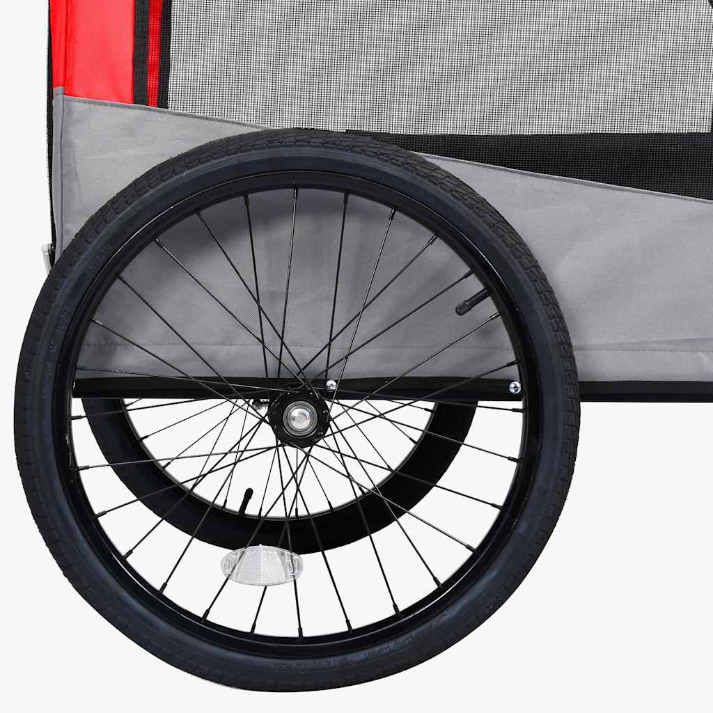 Pet Bike Trailer Red and Grey Oxford fabric, steel, metal board