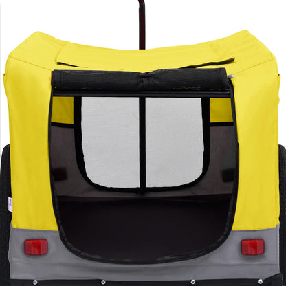 Pet Bike Trailer Yellow and grey Oxford fabric 13 Collapsible