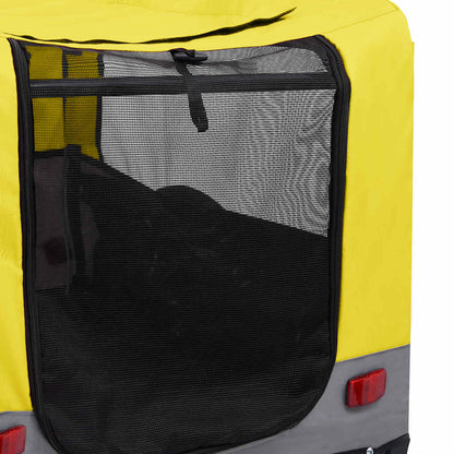 Pet Bike Trailer Yellow and grey Oxford fabric 13 Collapsible