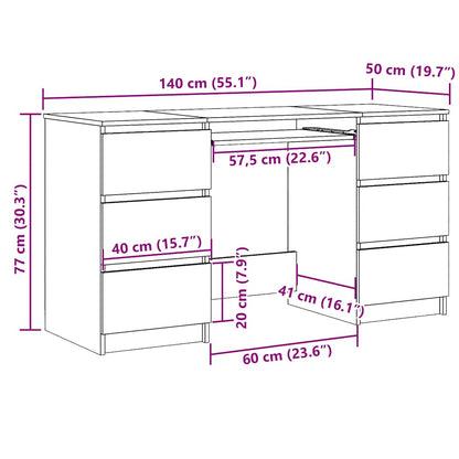 Writing Desk High gloss white Engineered wood Standard