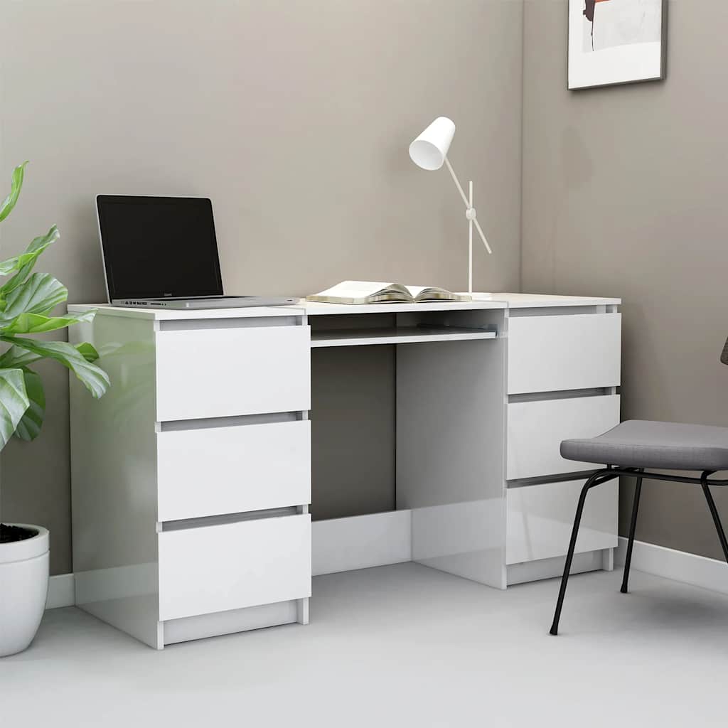 Writing Desk High gloss white Engineered wood Standard